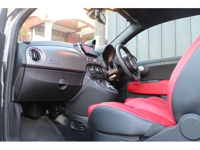 アバルト595 ツーリズモ 赤革シート パドルシフト スポーツモード パイオニアナビ DTV 前後ドライブレコーダー ETC リアバックセンサー(22枚目)