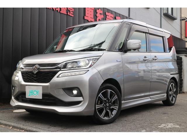 ソリオバンディット ハイブリッドＭＶ　デュアルカメラブレーキサポート　車線逸脱警報　追従クルーズコントロール　アラウンドビューモニター　スマートキー　プッシュスタート　ナビ　バックカメラ　ＥＴＣ　シートヒーター　左Ｒドアパワースライドドア（4枚目）