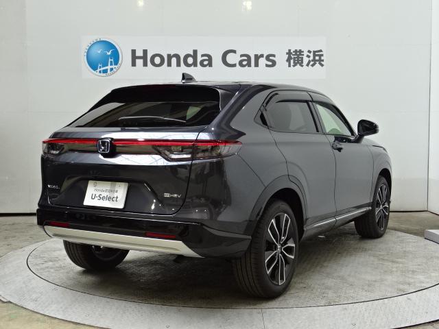 ヴェゼル e:HEVZ 前後ドラレコETC2.0パドルシフトリアカメラテールゲートスポイラー純正アルミワンオーナー BTオーディオ USB パーキングセンサー LED LEDフォグ シートヒーター LDA 1オナ 追従(26枚目)