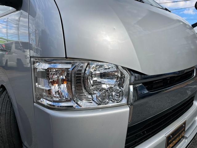 ハイエースバン ロングスーパーGL 4型 ディーゼル バッドフェイス 2インチローダウン 15インチアルミホイール Fスポイラー LEDライト&フォグ LEDテール シートカバー 前後センサー 純正ナビ Bカメラ ETC(33枚目)