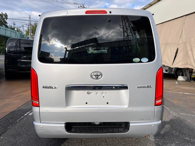 ハイエースバン ロングスーパーGL 4型 ディーゼル バッドフェイス 2インチローダウン 15インチアルミホイール Fスポイラー LEDライト&フォグ LEDテール シートカバー 前後センサー 純正ナビ Bカメラ ETC(43枚目)