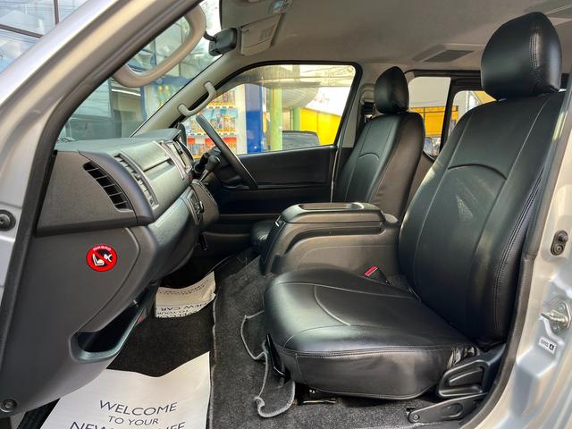 ハイエースバン ロングスーパーGL 4型 ディーゼル バッドフェイス 2インチローダウン 15インチアルミホイール Fスポイラー LEDライト&フォグ LEDテール シートカバー 前後センサー 純正ナビ Bカメラ ETC(71枚目)