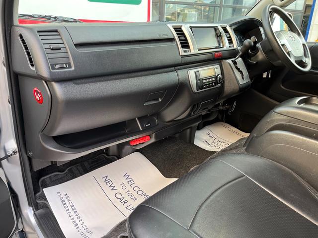 ハイエースバン ロングスーパーGL 4型 ディーゼル バッドフェイス 2インチローダウン 15インチアルミホイール Fスポイラー LEDライト&フォグ LEDテール シートカバー 前後センサー 純正ナビ Bカメラ ETC(72枚目)