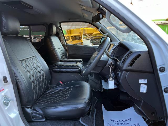 ハイエースワゴン ＧＬ　５型　ワンオーナー　社外ナビＴＶ　電動スライドドア　フローリング加工　ローダウン　４列目ベッドキット　モデリスタエアロ　シートカバー　リアフィルム　後席モニター　バックカメラ　ＥＴＣ（57枚目）