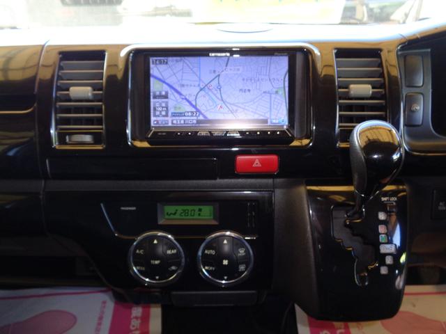 ロングスーパーGL 3型バットフェイスフルエアロ車内泊カスタム1オーナーナビTV後席TVBKインナーHID18AWローダウンベットキット黒革調&黒木目Wエアバック(11枚目)
