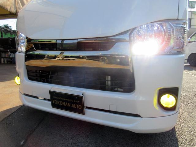 ハイエースバン スーパーGL ダークプライムII 5型 バッドフェイスローダウンカスタム 17インチアルミホイール LEDフォグ 社外リアバンパー 電動スライドドア ベッドキット シートカバー 社外ナビ Bカメラ ETC(19枚目)