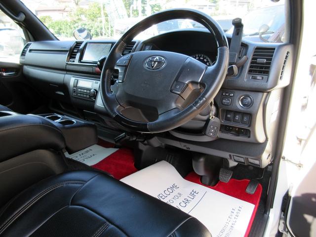 ハイエースバン スーパーGL ダークプライムII 5型 バッドフェイスローダウンカスタム 17インチアルミホイール LEDフォグ 社外リアバンパー 電動スライドドア ベッドキット シートカバー 社外ナビ Bカメラ ETC(56枚目)