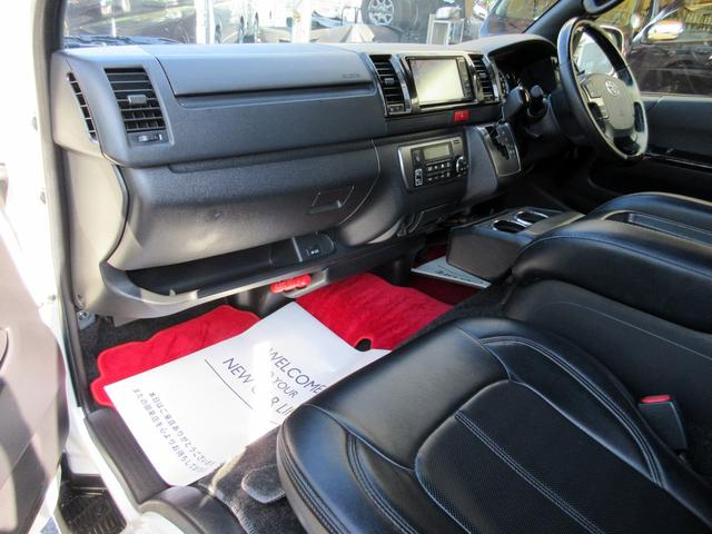 ハイエースバン スーパーGL ダークプライムII 5型 バッドフェイスローダウンカスタム 17インチアルミホイール LEDフォグ 社外リアバンパー 電動スライドドア ベッドキット シートカバー 社外ナビ Bカメラ ETC(75枚目)