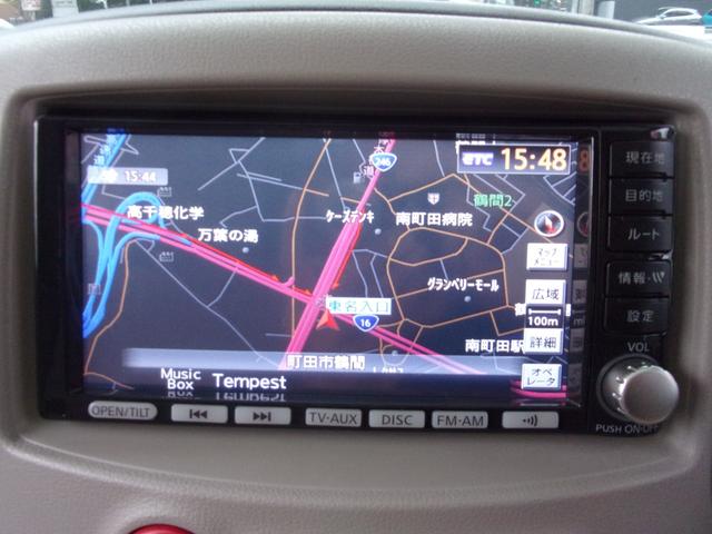 キューブ １５Ｇ　スタイリッシュガラスルーフ　２オーナー　記録簿　禁煙車　ナビ　ワンセグ　ブルートゥース　ステアリングリモコン　バックカメラ　ＥＴＣ　ドラレコ前後　スマートキー　ＬＥＤライト＆フォグ　オプショングリル（9枚目）