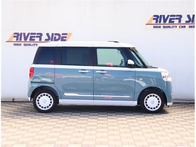 ムーヴキャンバス ストライプスGターボ 禁煙車 記録簿 登録/届出済未使用車 アイドリングストップ 衝突被害軽減システム 両側電動スライド(2枚目)