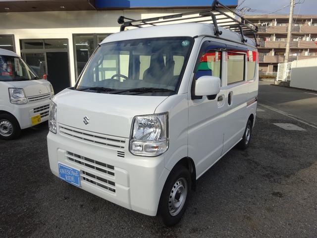 エブリイ ＰＣリミテッド　４ＡＴ　ナビ　キーレス　電動ミラー　パワーウィンドウ　コーナーセンサー　ＥＴＣ　禁煙車　オートライト　Ｂｌｕｅｔｏｏｔｈ　衝突軽減ブレーキ　横滑り防止装置　車線逸脱センサー　キャリア　ＰＶガラス（7枚目）