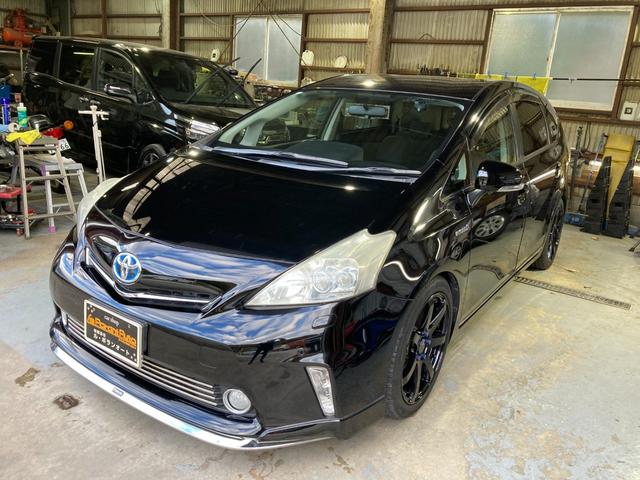 プリウスアルファ Ｓツーリングセレクション　ＬＥＤヘッドライト　純正エアロ　ＴＥＩＮ車高調　社外アルミ　純正ナビＴＶ　バックカメラ　ＥＴＣ（4枚目）