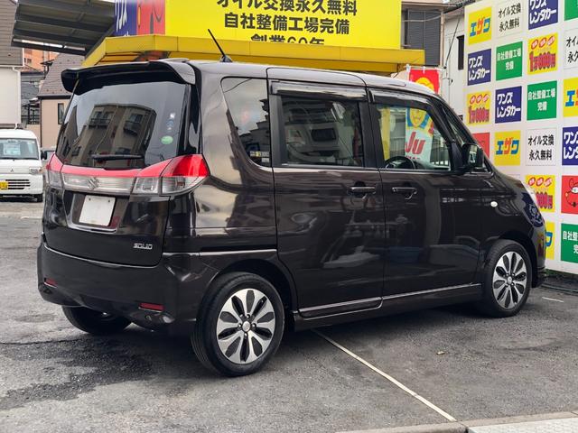 ソリオ X 後期型 レーダーブレーキサポート2装着車 純正エアロ 15インチアルミホイール パワースライドドア ナビ フルセグテレビ バックカメラ ETC スマートキー サイドエアバック(3枚目)