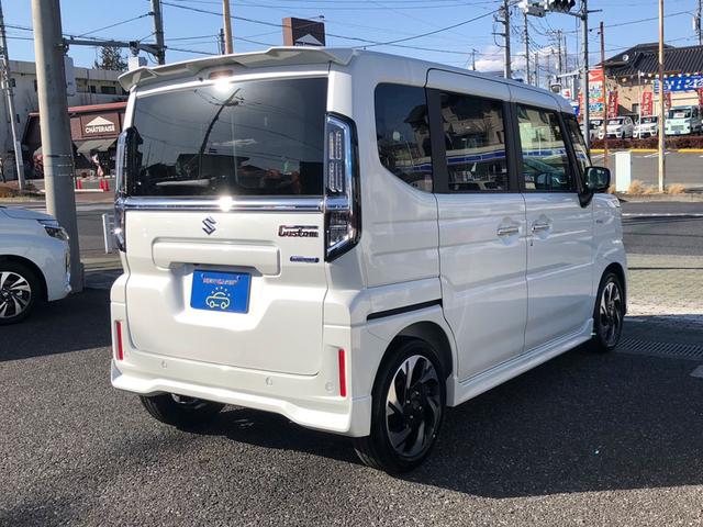 スペーシアカスタム ハイブリッドＸＳターボ　届出済未使用車／９インチ全方位カメラ付スズキｃｏｎｎｅｃｔナビ／スズキセーフティーサポート／クルーズコントロール／ＬＥＤヘッドライト／ＬＥＤルームライト／後席オットマン／運転席・助手席シートヒーター（6枚目）