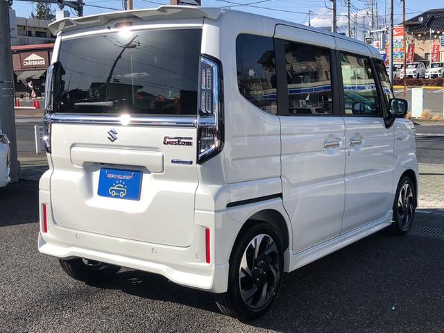スペーシアカスタム ハイブリッドXSターボ 届出済未使用車/9インチ全方位カメラ付スズキconnectナビ/スズキセーフティーサポート/クルーズコントロール/LEDヘッドライト/LEDルームライト/後席オットマン/運転席・助手席シートヒーター(5枚目)