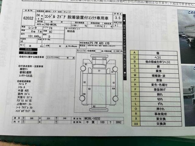 コンドル ３．５５ｔ積アームロール新明和Ｗシリンダー８立米コンテナ付　３．５５ｔ積み脱着装置付コンテナ専用車　４．６７Ｌディーゼルターボ　６ＭＴ　新明和製アームロール　ＣＣＡ４４－２１　ツインホイスト　キャブバックデッキ付　８立米３枚扉コンテナ付　車両総重量７９７０キロ（56枚目）