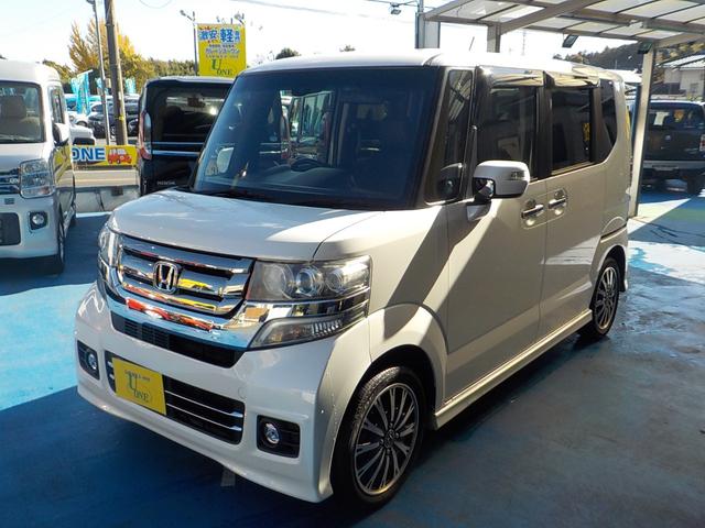 Ｎ－ＢＯＸカスタム Ｇ　ターボＳＳパッケージ　ナビ　ワンセグＴＶ　バックカメラ　衝突軽減ブレーキ　アイドリングストップ　両側パワースライドドア　スマキー　ハーフレザーシート　　Ｂｌｕｅｔｏｏｔｈ　ＥＴＣ　シートヒーター　ＨＩＤヘッドライト（10枚目）