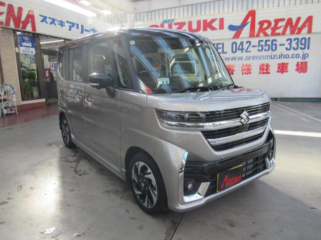 スペーシアカスタム ハイブリッドＸＳターボ　スズキセーフティサポート装着車　全方位モニタ付メモリーナビゲーション装着車　ＥＴＣ２．０車載器　両側パワースライドドア　スズキコネクト対応車　当社社用車　プッシュスタート　スリムサーキュレーター（6枚目）