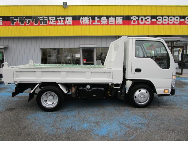 エルフトラック 強化フルフラットローダンプ 3.0ディーゼルターボ 強化3方開ダンプ 左右リヤ回転ピン 左右手動コボレーン キーレス セキュリティー 左電動格納ミラー(5枚目)