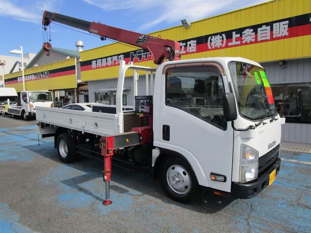 エルフトラック ロング高床 2.0t標準 ロング ハイキャブ 高床 2.6t吊り3段クレーン フックイン 木製荷台 キーレス セキュリティー 左電動格納ミラー(12枚目)