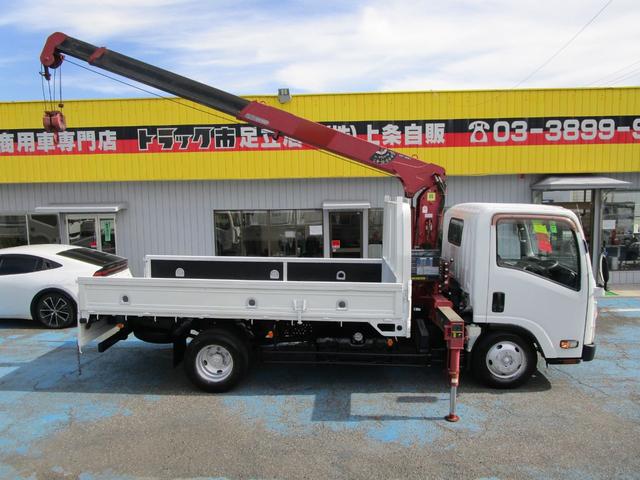 エルフトラック ロング高床 2.0t標準 ロング ハイキャブ 高床 2.6t吊り3段クレーン フックイン 木製荷台 キーレス セキュリティー 左電動格納ミラー(13枚目)