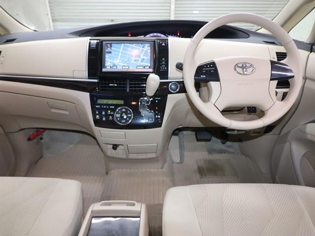 エスティマ アエラス 7人乗り 8インチHDDナビ 後席フリップダウンモニター 両側パワースライドドア フルセグ 前後ドライブレコーダー バックカメラ ETC HIDヘッドライト スマートキー 後席オットマンシート 記録簿(4枚目)