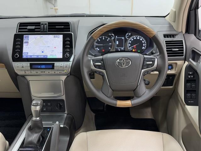 ランドクルーザープラド TX Lパッケージ サンル-フ 横滑り防止機能 Bカメ ナビTV 衝突被害軽減 アルミ 運転席パワーシート フルタイム4WD 本皮シート クルコン メモリーナビ ETC車載器 フルセグ地デジTV キーフリー ABS(4枚目)