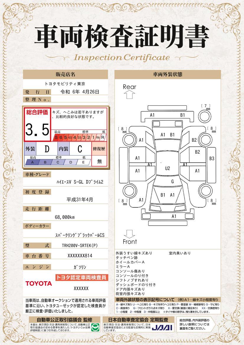 車両状態評価書