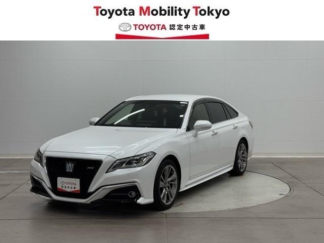 クラウンハイブリッド ＲＳアドバンス　衝突被害軽減ブレーキ　全方囲カメラ　本革エアシート　アイドリングストップ　メモリナビ　前後ソナー　オートマチックハイビーム　ＬＥＤヘットライト　ＥＴＣ２．０　セキュリティーアラーム　横滑防止　ＡＢＳ（4枚目）