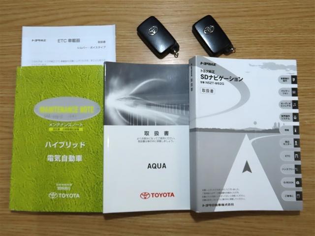 アクア Ｇ　禁煙車／整備記録簿・定期点検記載有／走行距離３３０００キロ／メーカーオプション純正アルミホイール／バックカメラ／ＥＴＣ／スペアタイヤ／スペアキー２個（39枚目）