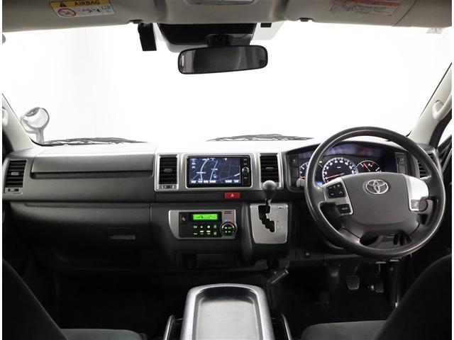 ハイエースバン ロングスーパーGL Wエアコン Wエアバック Bカメラ パワーウインドウ 横滑防止 ドライブレコーダー フルセグテレビ DVD視聴可 キーレスエントリー メモリーナビ オートエアコン ETC パワーステ 記録簿有 ABS(5枚目)