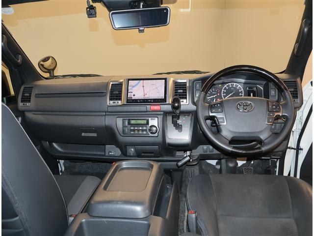 ハイエースバン スーパーGL ダークプライムII LEDヘットライト メモリーナビゲーション 地デジ スマキー ABS フルフラット 盗難警報装置 運転席エアバッグ リアクーラー オートエアコン パワーウインドウ 記録簿 ESC ドラレコ ETC(5枚目)