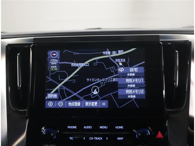 アルファード ２．５Ｓ　Ｃパッケージ　両電動ドア　Ｂモニタ　地デジ　定期点検記録簿　ＤＶＤ再生可能　パノラマルーフ　リアオートエアコン　ナビテレビ　横滑り防止　クルコン　ＡＣ１００Ｖ電源　セキュリティ　ＥＴＣ車載器　ＬＥＤヘッドライト（8枚目）