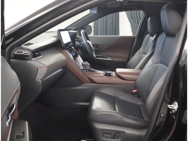 ハリアー Z レザーパッケージ イモビライザー スマートキ- エアロ パノラマガラスルーフ カーテンエアバック 本革 整備記録簿 横滑り防止機能 AUX リアカメラ フルセグテレビ LEDヘッドライト Pシート ドラレコ付 アルミ(23枚目)