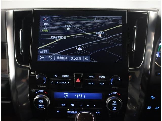 アルファードハイブリッド エグゼクティブラウンジＳ　ＬＥＤランプ　ＶＳＣ　Ｂカメラ　両側電動スライドドア　ＤＶＤプレーヤー　レザーシート　地上デジタル　電動シート　アルミ　クルーズコントロール　スマートキー　エアロ　４ＷＤ　ダブルエアコン　１００Ｖ電源（10枚目）
