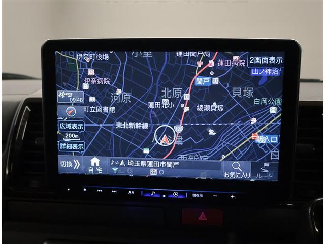ハイエースバン スーパーGL ダークプライムII 寒冷地 AC 助手席エアバック フルフラットシート 地デジ 盗難防止システム ドライブレコーダ 4WD車 ETC付き DVD LEDヘッドランプ エアB ナビ&TV メモリーナビ 横滑り防止 記録簿(8枚目)