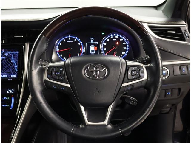 ハリアー プレミアム　エアロ付　大型サンルーフ　カーテンエアバッグ　クルーズＣ　Ｂカメラ　電動パワーシート　ＬＥＤライト　メモリナビ　横滑り防止機能　オートエアコン　Ａストップ　エアバッグ　ＡＷ　ＤＶＤ再生可　ナビ＆ＴＶ（6枚目）