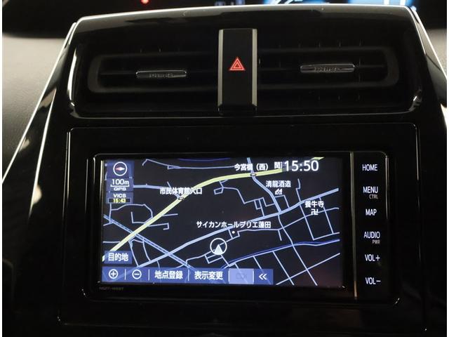 プリウス Ｓ　取説記録簿　ＤＶＤ再生機能　ＥＳＣ　スマートキ－　地デジ　メモリーナビゲーション　ＬＥＤヘッドライト　ＥＴＣ車載器　フルオートエアコン　クルーズコントロール　エアバッグ　イモビ　パワーウインドウ　ＰＳ（8枚目）