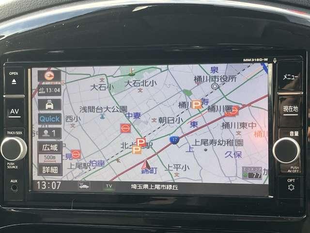 純正メモリーナビ付きです。フルセグＴＶ視聴、Ｂｌｕｅｔｏｏｔｈ接続も可能です。