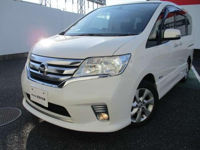 セレナ ハイウェイスター　Ｓ－ハイブリッド　Ｖセレクション　禁煙車　メモリーナビ（ＭＰ３１３Ｄ－Ｗ）　バックカメラ　クルーズコントロール　ＥＴＣ　両側電動スライド　アイドリングストップ　キセノンヘッドライト　インテリジェントキー　純正アルミホイール　ワンオーナ（2枚目）