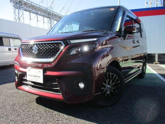 ソリオバンディット ハイブリッドMV 禁煙車 誤発進抑制機能 全方位カメラ ドライブレコーダー 純正メモリーナビ デュアルカメラブレーキサポート 後席モニター 両側電動スライド ETC2.0 シートヒータ 社外アルミホイール ワンオーナー(2枚目)