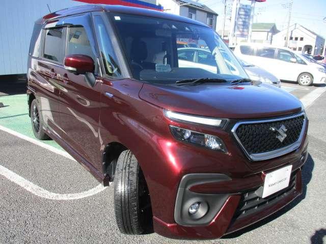 ソリオバンディット ハイブリッドMV 禁煙車 誤発進抑制機能 全方位カメラ ドライブレコーダー 純正メモリーナビ デュアルカメラブレーキサポート 後席モニター 両側電動スライド ETC2.0 シートヒータ 社外アルミホイール ワンオーナー(3枚目)