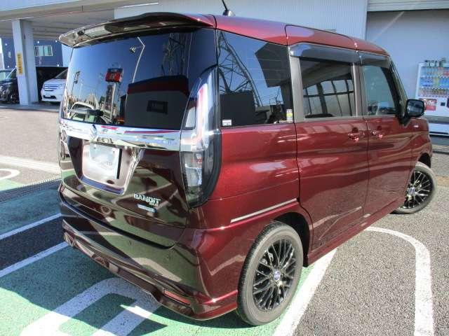 ソリオバンディット ハイブリッドMV 禁煙車 誤発進抑制機能 全方位カメラ ドライブレコーダー 純正メモリーナビ デュアルカメラブレーキサポート 後席モニター 両側電動スライド ETC2.0 シートヒータ 社外アルミホイール ワンオーナー(4枚目)