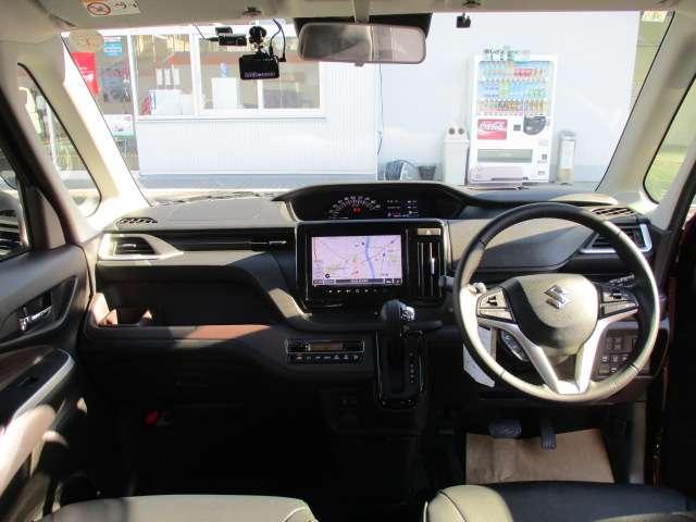 ソリオバンディット ハイブリッドMV 禁煙車 誤発進抑制機能 全方位カメラ ドライブレコーダー 純正メモリーナビ デュアルカメラブレーキサポート 後席モニター 両側電動スライド ETC2.0 シートヒータ 社外アルミホイール ワンオーナー(6枚目)