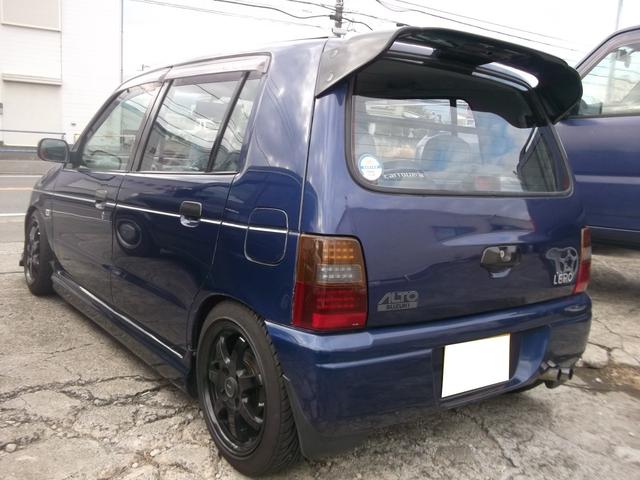 アルト エポＰ２　Ｇスピード１４インチＡＷテイン車高調フロントリップサイドステップストレートマフラーワーク用リアスポイラー（4枚目）