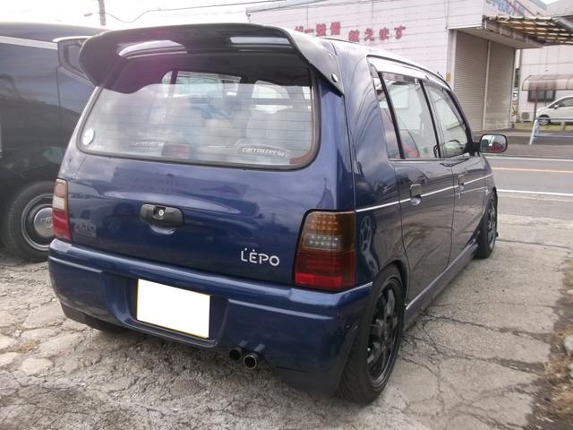 アルト エポＰ２　Ｇスピード１４インチＡＷテイン車高調フロントリップサイドステップストレートマフラーワーク用リアスポイラー（5枚目）