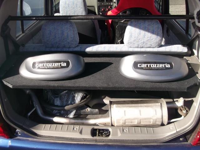 アルト エポＰ２　Ｇスピード１４インチＡＷテイン車高調フロントリップサイドステップストレートマフラーワーク用リアスポイラー（12枚目）