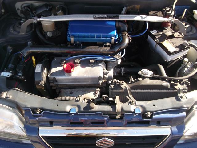 アルト エポＰ２　Ｇスピード１４インチＡＷテイン車高調フロントリップサイドステップストレートマフラーワーク用リアスポイラー（14枚目）