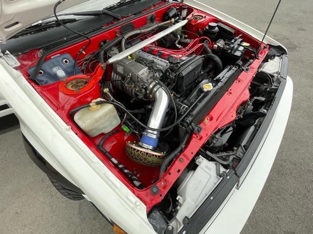 カローラレビン ＧＴ　ＡＰＥＸ　公認左ハンドル　３ドアハッチバック　エアコンパワステ付　２名乗車　エンジンフルオーバーホール済　ワイドフェンダー　ロールケージ　社外ハンドル　ワタナベ深リム１５インチ　ブリッドバケットシート　ＥＴＣ付（46枚目）