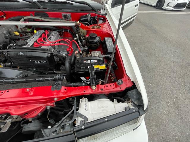 カローラレビン ＧＴ　ＡＰＥＸ　公認左ハンドル　３ドアハッチバック　エアコンパワステ付　２名乗車　エンジンフルオーバーホール済　ワイドフェンダー　ロールケージ　社外ハンドル　ワタナベ深リム１５インチ　ブリッドバケットシート　ＥＴＣ付（49枚目）